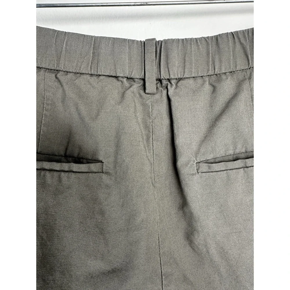 Uniqlo Men's Linen Blend Pants Size Medium Gray Pleated Breathable Office Resort